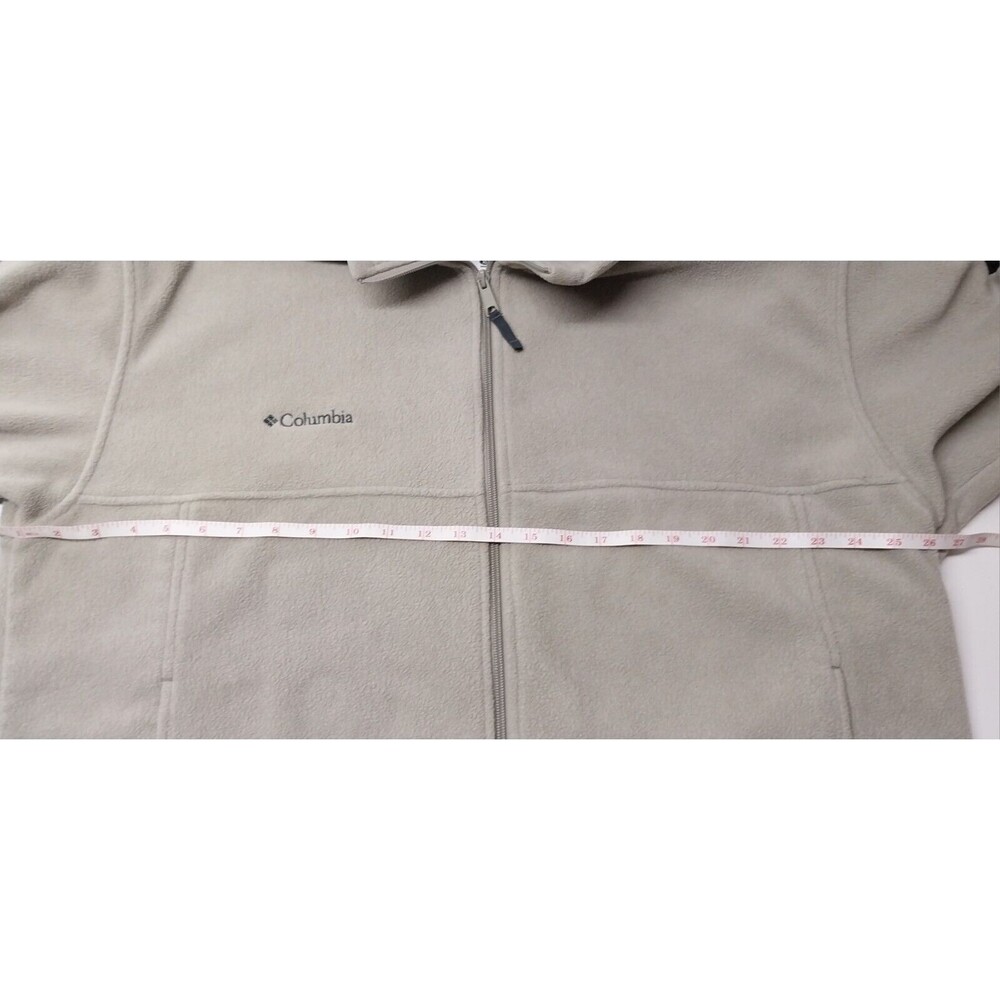 Columbia Sweater Mens XL Tan Fleece Full Zip Outdoors Sweatshirt VTG Work Comfy - Picture 7 of 16